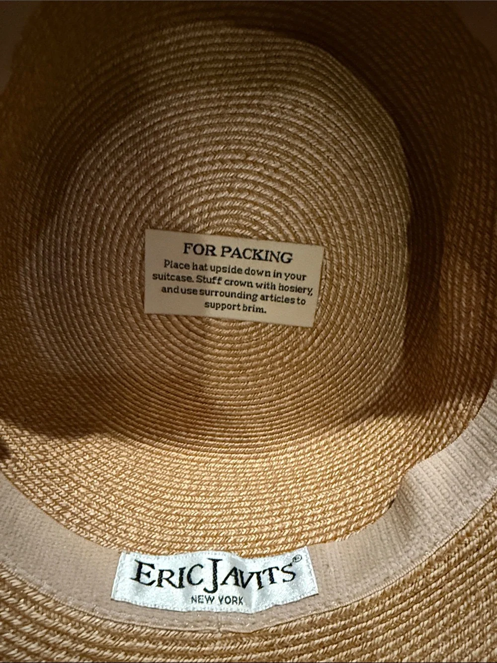 Eric Javits Straw Hat with Black Flowers - Picture 3 of 5